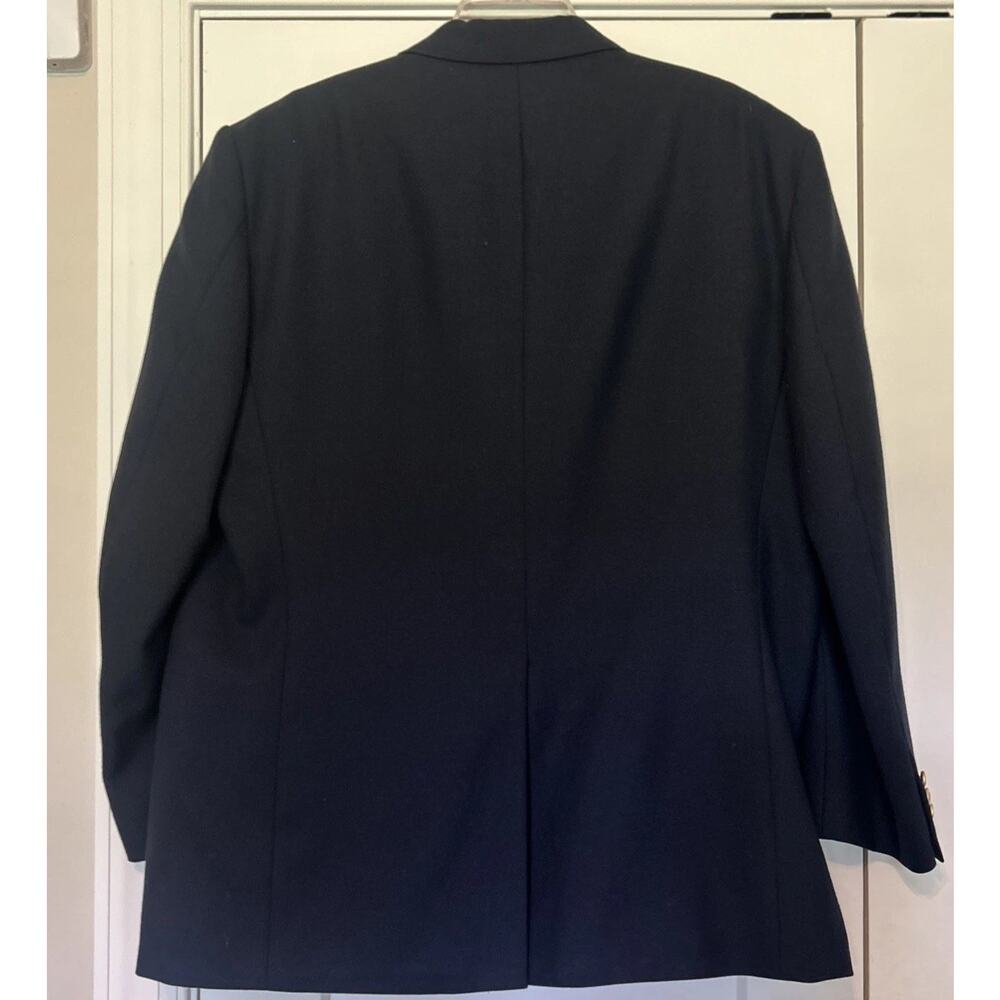 Stafford Men’s Blazer 50R Navy Wool blend Gold Buttons Sports Coat Suit Jacket - Picture 4 of 12